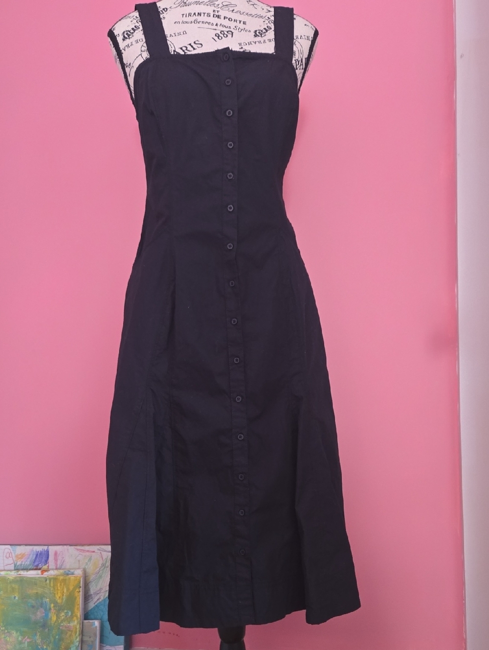 BDG Black Button-Front Sundress